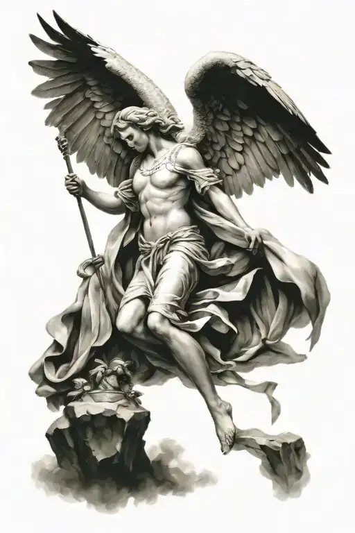 Guardian Angel On Back Shoulder