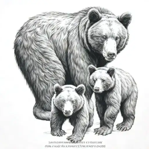 Black Bear Family And Love