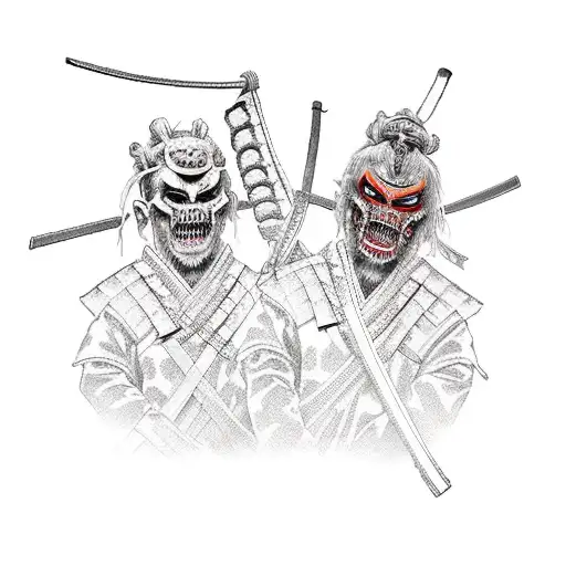 Undead Samurai And Living Samurai Fighting