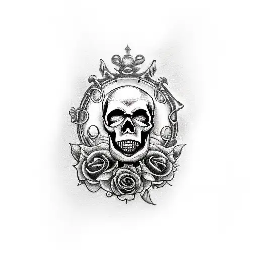 Skull And Roses And A Pocket Watch