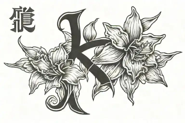 10 Kanji Symbol With Daffodil