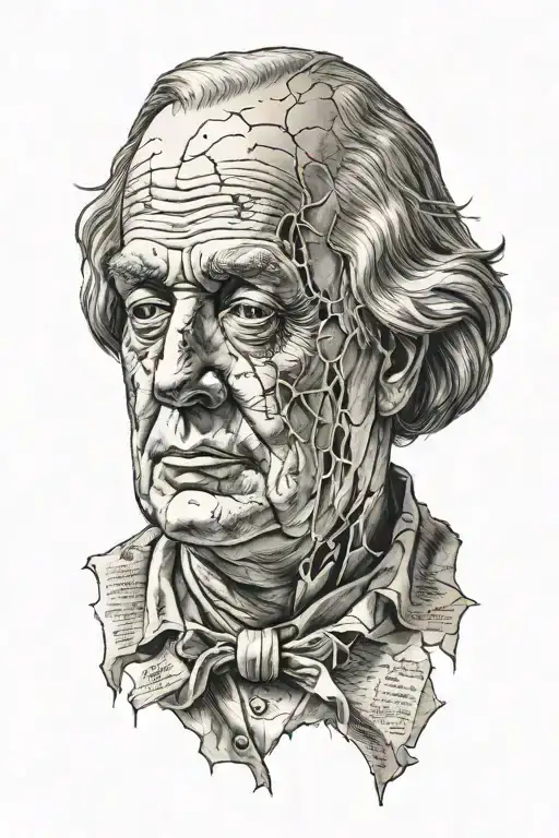 Benjamin Franklin Statue Face Cracked Skull