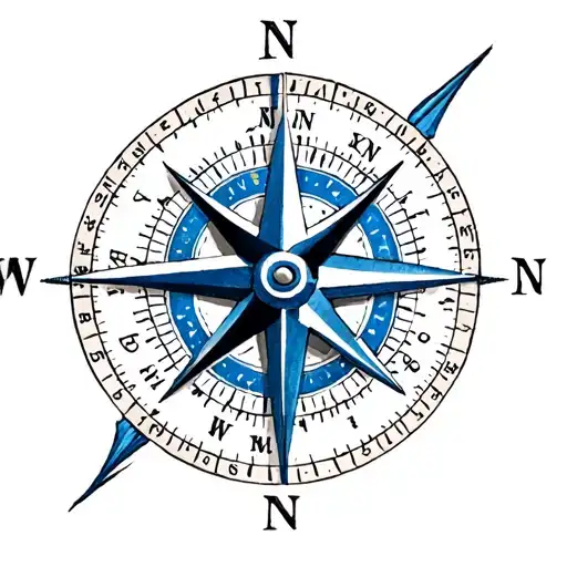 Compass Rose With Letter Klm