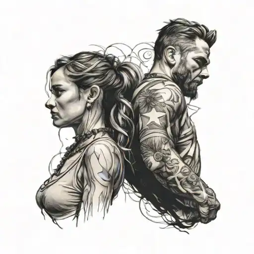 Couple Connected And Freedom Standing