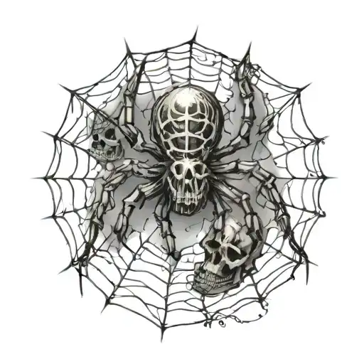 Spider Web With Skulls