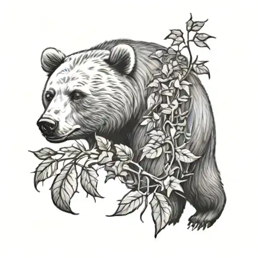 Bear And Thorn Vine Design