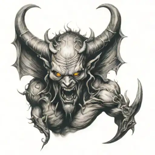 Demon Tattoo For Back