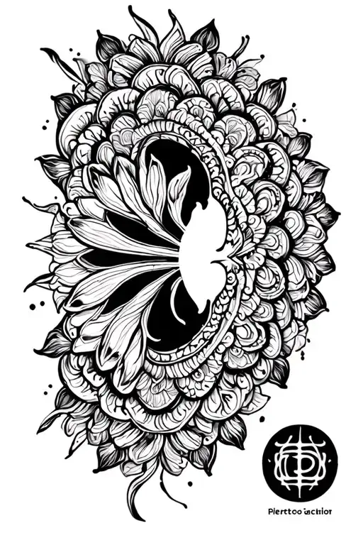 Mandala Like Line Art For Knee