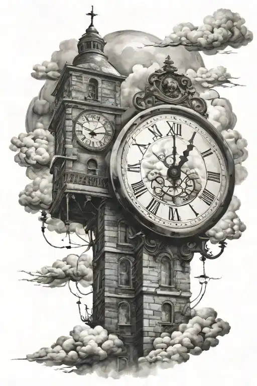 Clock Tower Surrounded By Clouds