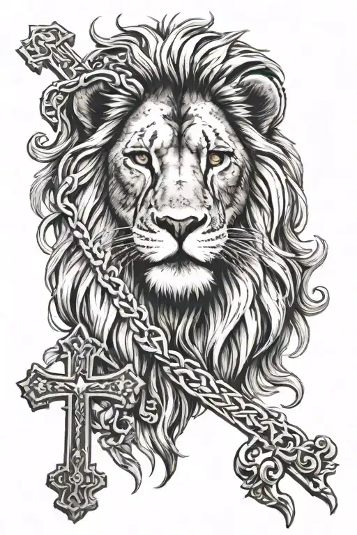 Lion Jesus And Cross