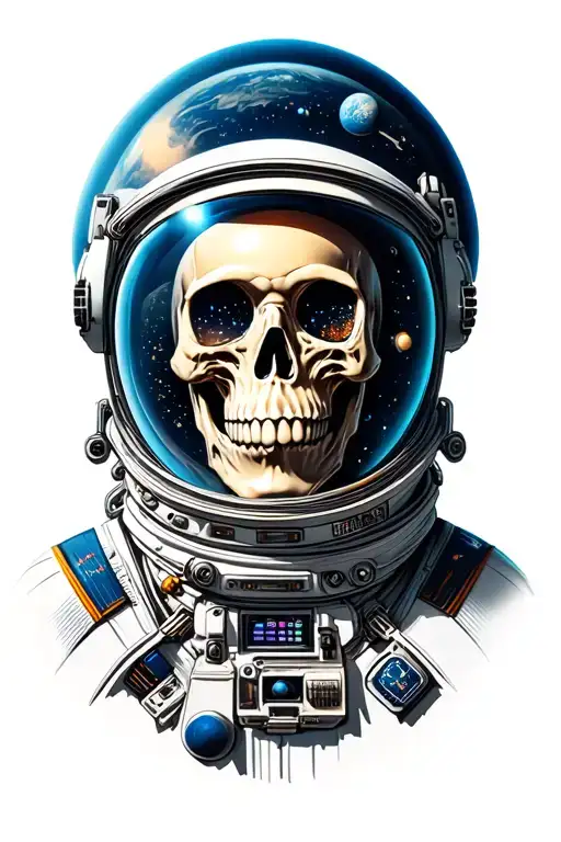 Skull Austronaut In Space