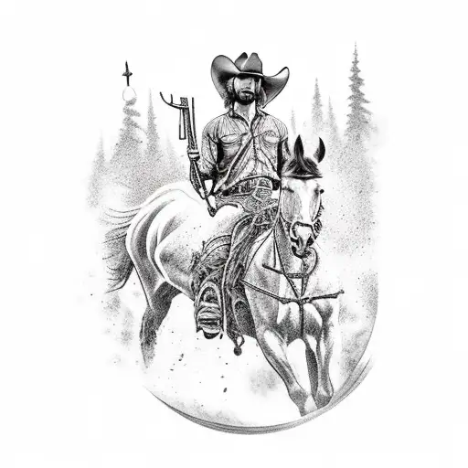 Riders Of The Apocalypse Depicted As Cowboys With Western Backgrounds