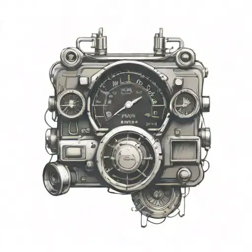 Create A Minimalist Tattoo Of A Car Dashboard With Music Controls Integrated