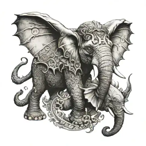 Elephant And A Dragon