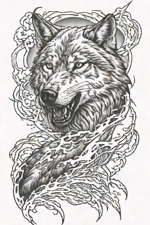 Wolf Lightning Storm