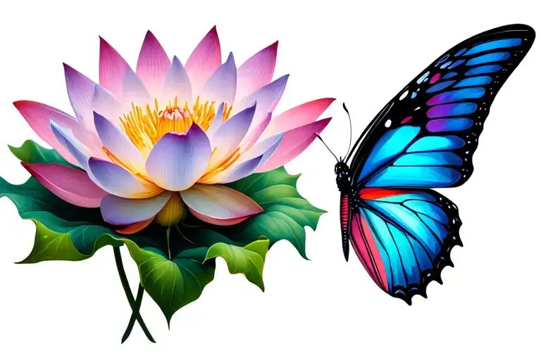 Butterfly Ans Lotus Flower