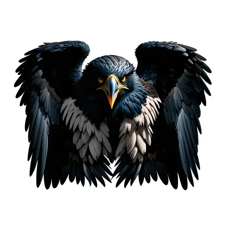 Aguia With Open And Angry Wings