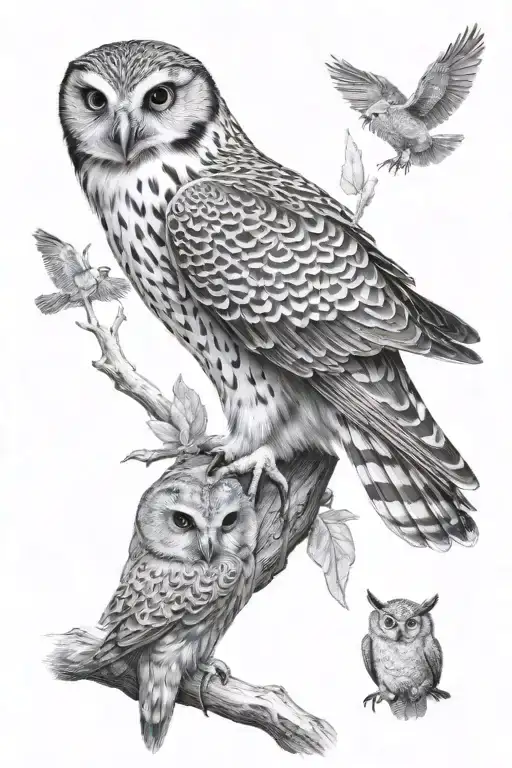 Falcon And Owl
