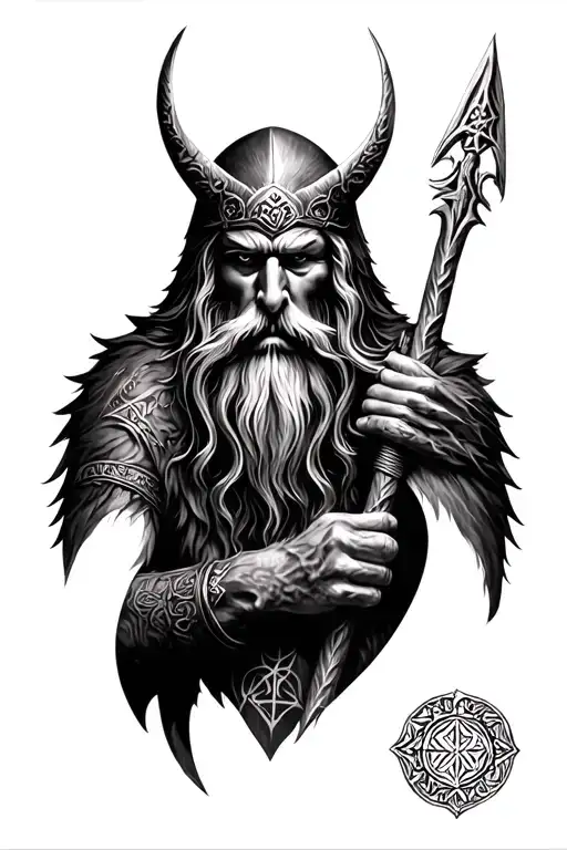 Odin With Nordic Simbols