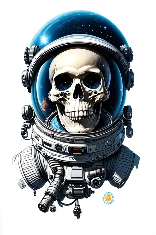 Skull Austronaut In Space