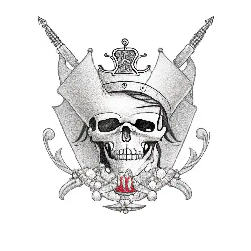Jolly Roger Wearing A Golden Crown