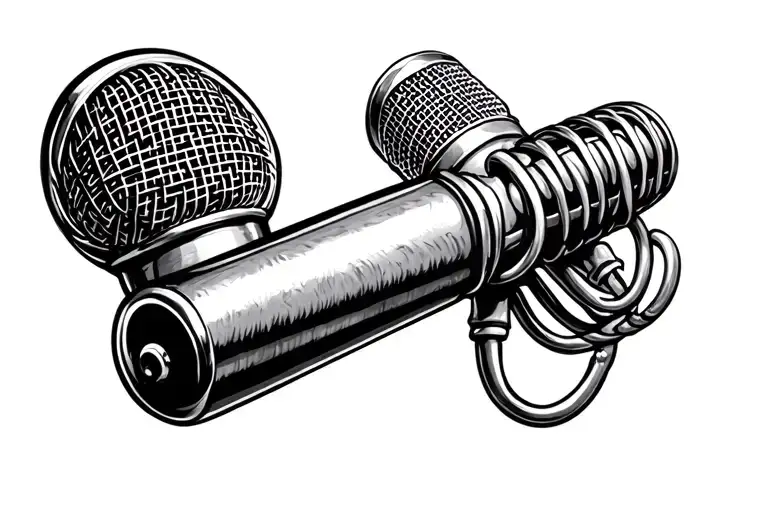 Small Music Microphone For The Arm Sleeve Tattoo Design