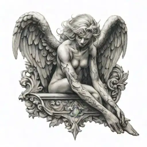 Marble Fallen Angel