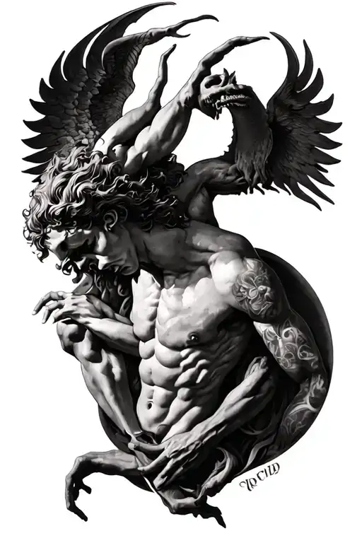 Man Of Vitruvian Ange And Demon