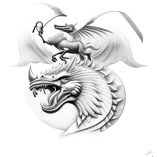 A Realistic Illustration Of A Soldier Riding A Mythical Creature Like A Griffin Or A Dragon