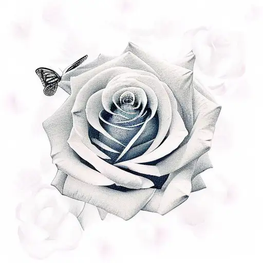 Rose Assortment With Butterflies