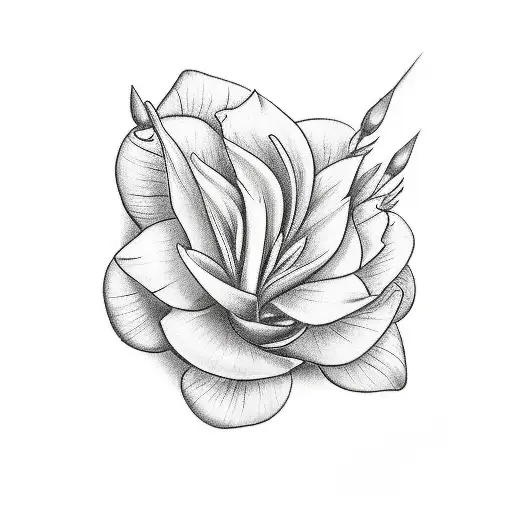 Cardinal On A Gardenia