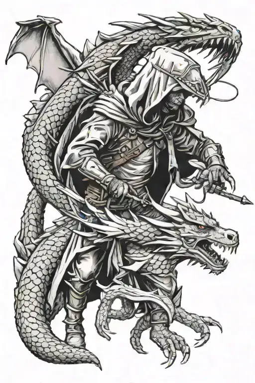 Hooded Archer Being Attacked By Dragon