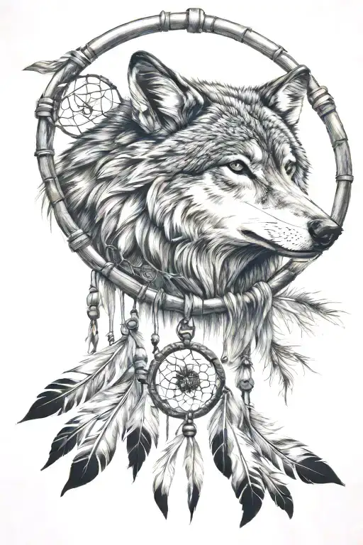 Wolf Dreamcatcher With Beaver