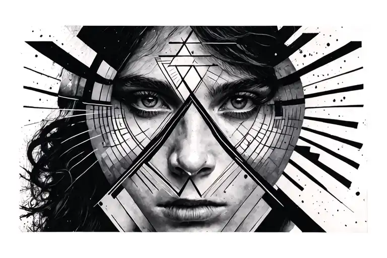 Dark Portrait Symmetry Abstract Circles And Triangles