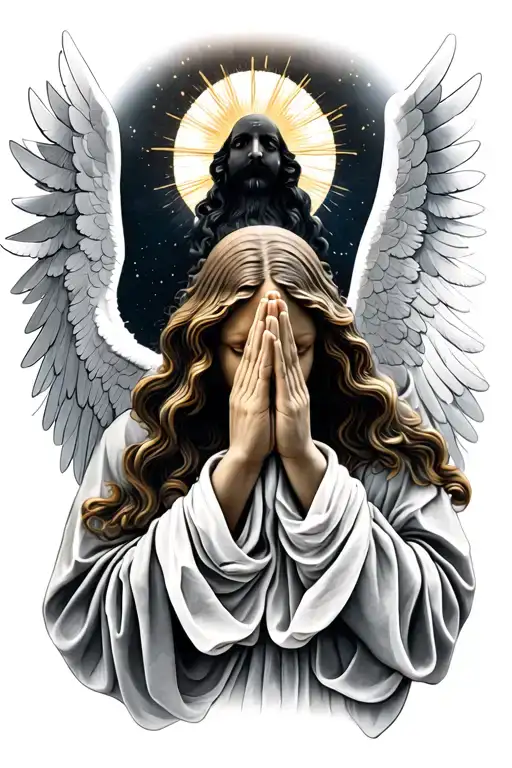 Praying Hands With An Angel Below