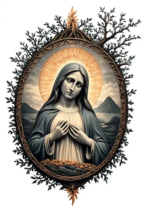Blessed Virgin And Tree Of Life