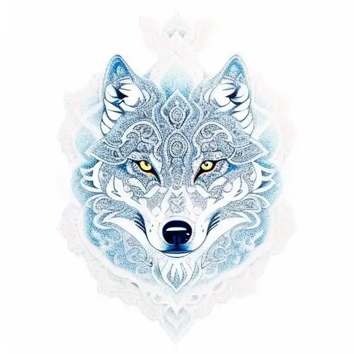 An Intricate Arabic Floral Pattern With A Hidden Wolf Silhouette