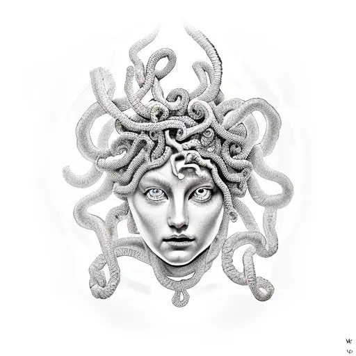 Medusa From Greek Mythology With The Illuminated Symbol