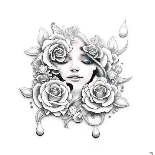 Water Droplets Turning Into Flowers Under The Moon