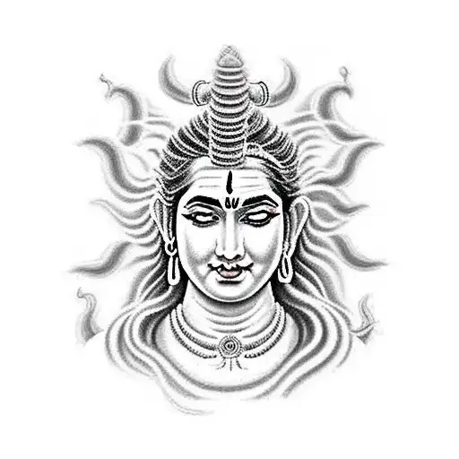 Lord Shiva With Galaxy