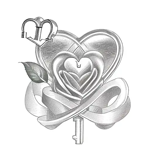 A Heart-shaped Lock And Key Intertwined With Roses Symbolizing Eternal Love And Passion