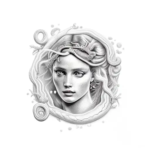 Aphrodite Wrapped By A Snake