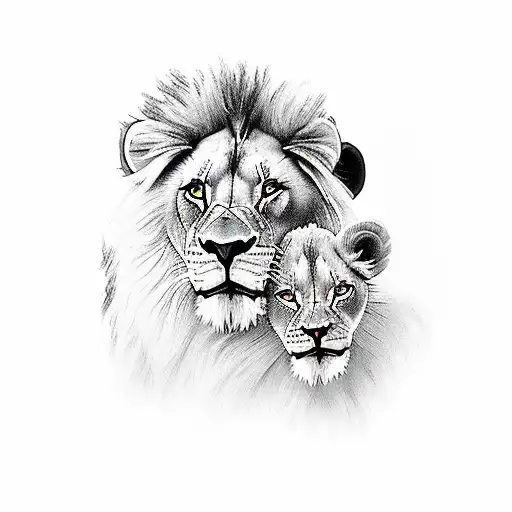Lion King With 2 Lionesses Lower Arm Tattoo Skeevr