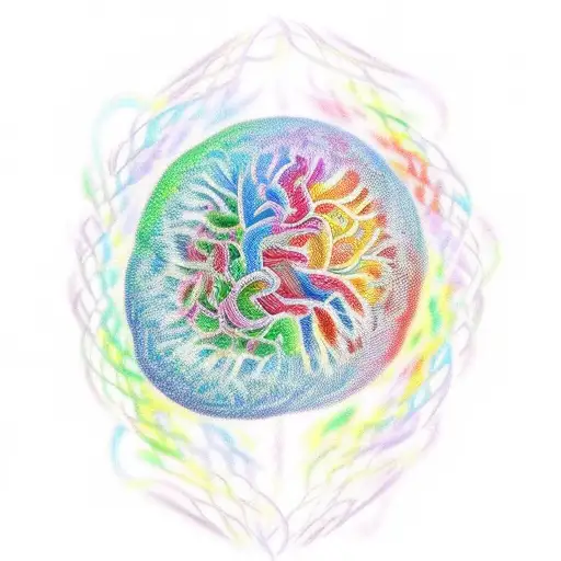 Colored Artistic Dna With A Brain On The Top And Dompamine In The Back