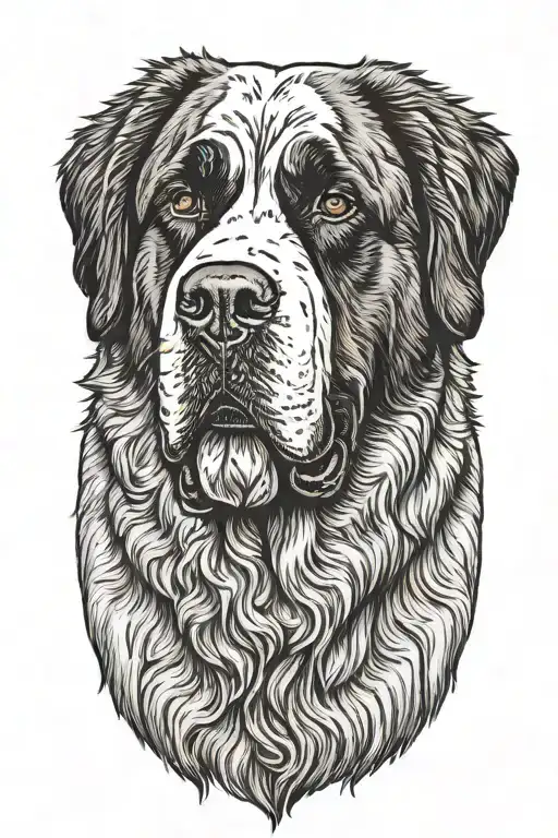 A Mature Saint Bernard Standing Firm