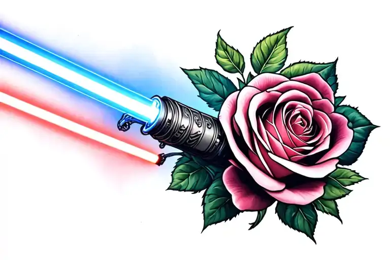 Lightsaber With Rose Wrapped