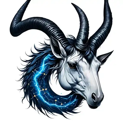 Capricorn Zodiac And Constellation Intertwined