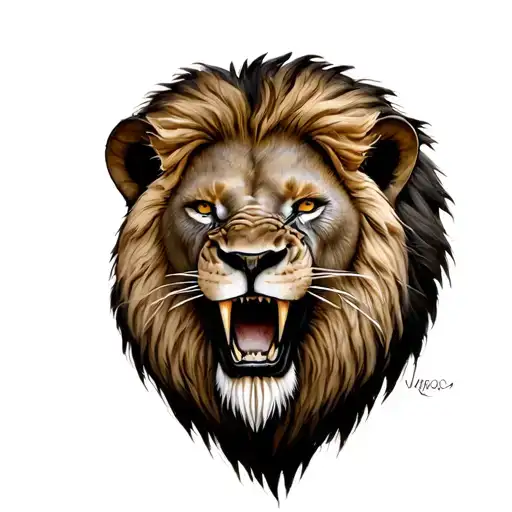 Menacing Lion Head