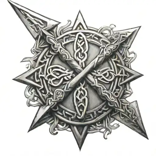 Celtic Arrow With Runes On End