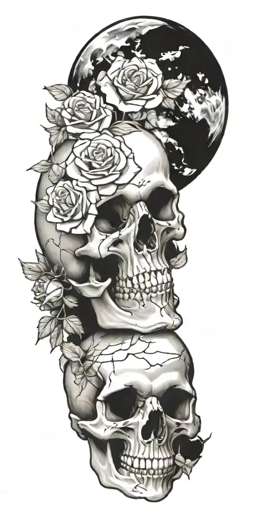 Skulls And Roses And Clouds